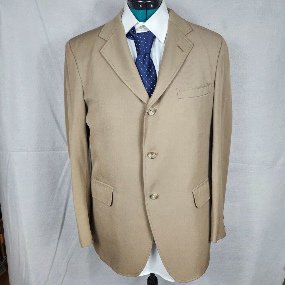 Jos. A. Bank Men's Tan Wool Blend 3-Button Blazer Jacket Size 42R